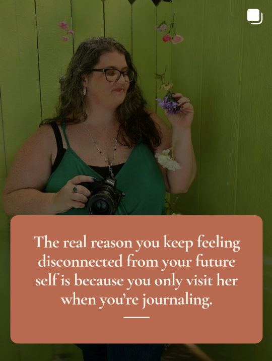 Portrait carousel cover with a colored text card